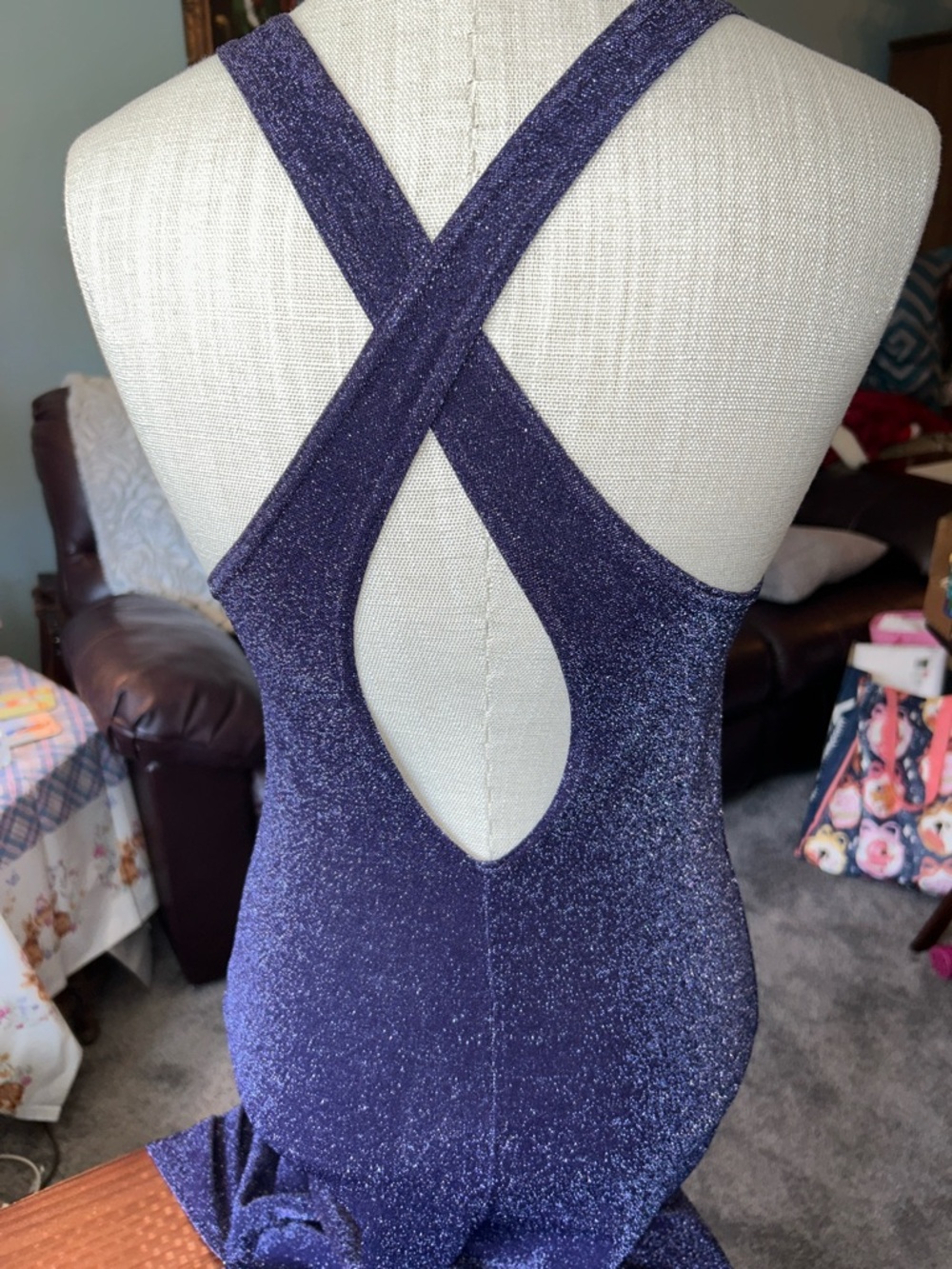 All that Jazz Sparkling S- 9-10 Sleeveless Sparkle Evening Dress in Deep Purple